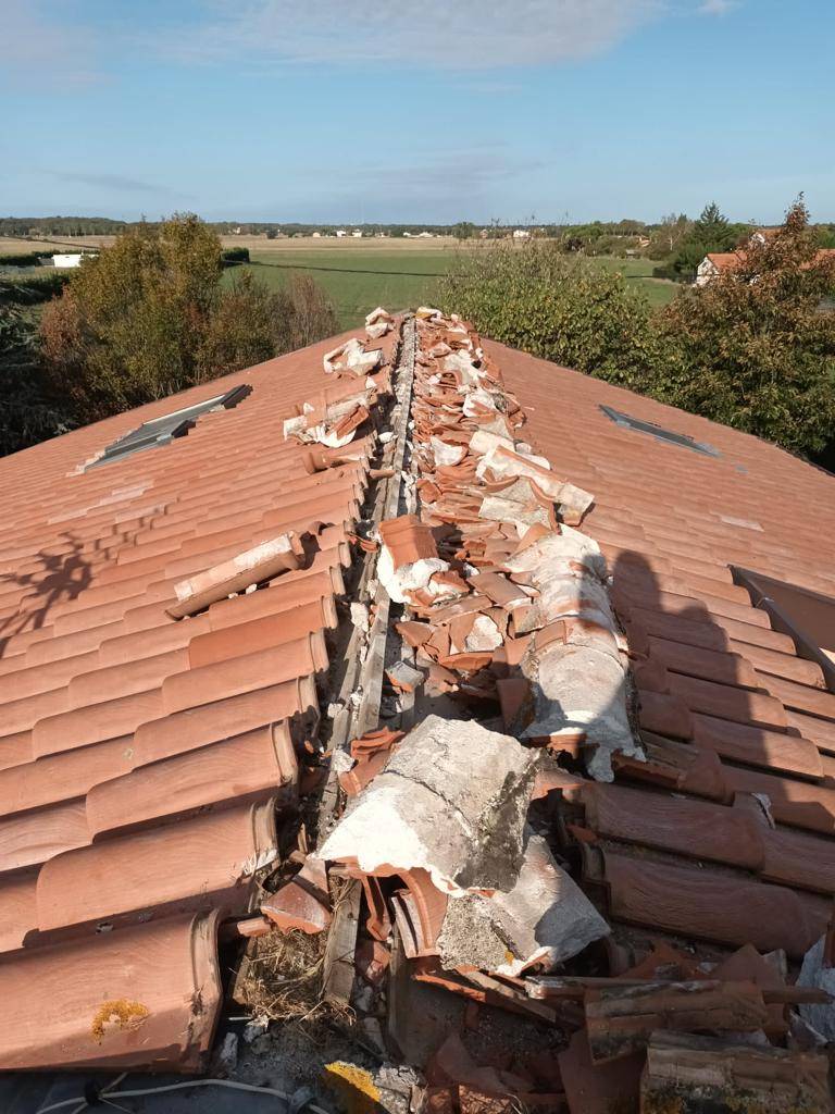 Toiture rénovée après tempête